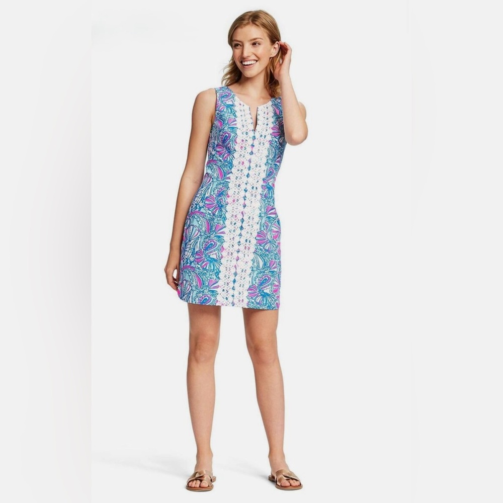 NWT Lilly Pulitzer For Target My Fans Sleeveless Split Neck Shift Dress in 22W